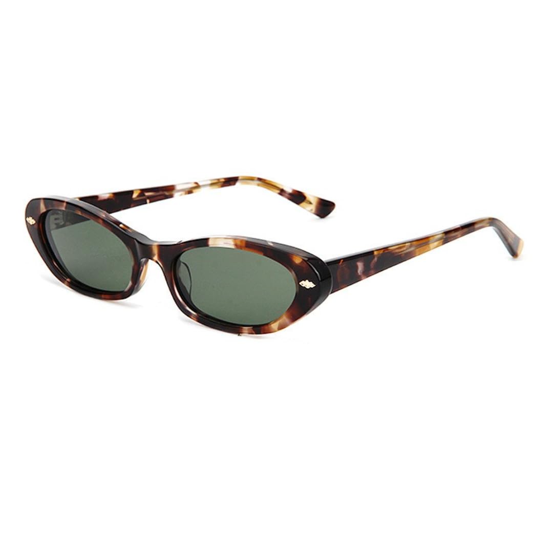 Gafas de sol polarizadas estilo ojo de gato con montura pequeña para mujer, acetato, protección UV400 para hombre