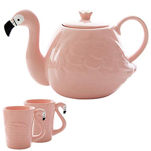Keramik Flamingo Muster Tee Flasche Griff Hitzebeständige Keramik Teetasse Cover