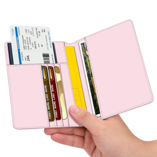 Image of FINTIE Passport Holder, Slim Travel Wallet RFID Blocking Card Case Cover | Passport Cover Protector Essentials with Credit Card Slots, For Women /Men