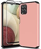 SunRemex Compatible for Samsung Galaxy A12 protective case, with 9H tempered glass screen protector,...