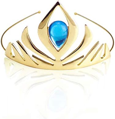 Jaasie Princess Crown Tiara and Wand Set Silver Heart Jewel Princess Accessories (Gold with Tiara)