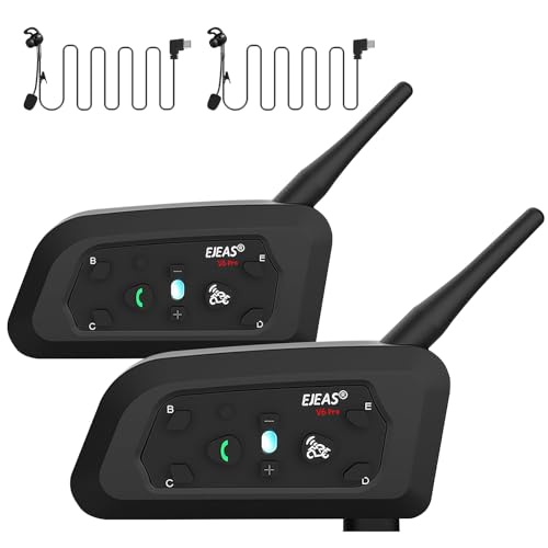EJEAS V6C Football Referee Bluetooth Intercom Headset with CVC Noise Reduction and Armbag for 2 Referees Intercom (2 Pack)