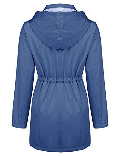 Zcfire Rain Jacket Women Full Zip Up Mountain Camping Travel Stylish Adult Cool Raincoat Blue S #TOP3