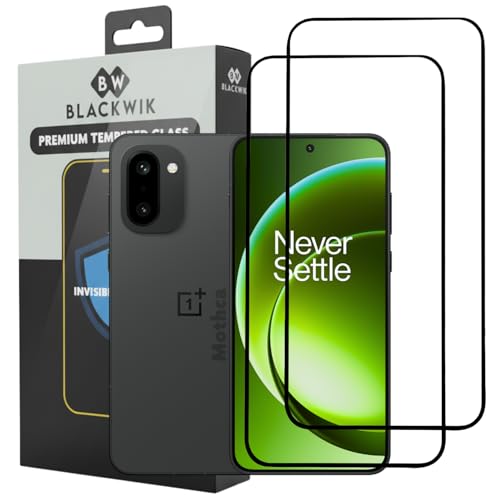 Image of Blackwik Tempered Glass Screen Protector for OnePlus 15R 5G with Edge-To-Edge Protector Coverage | Easy Installation Kit (Black) (Pack Of 2)
