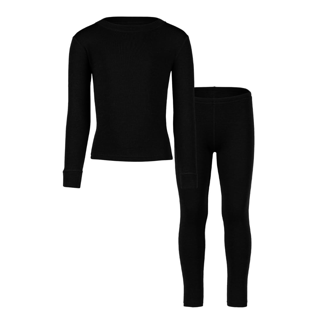 Menique Ensemble de sous-vêtements thermiques en mérinos unisexe à manches longues et leggings