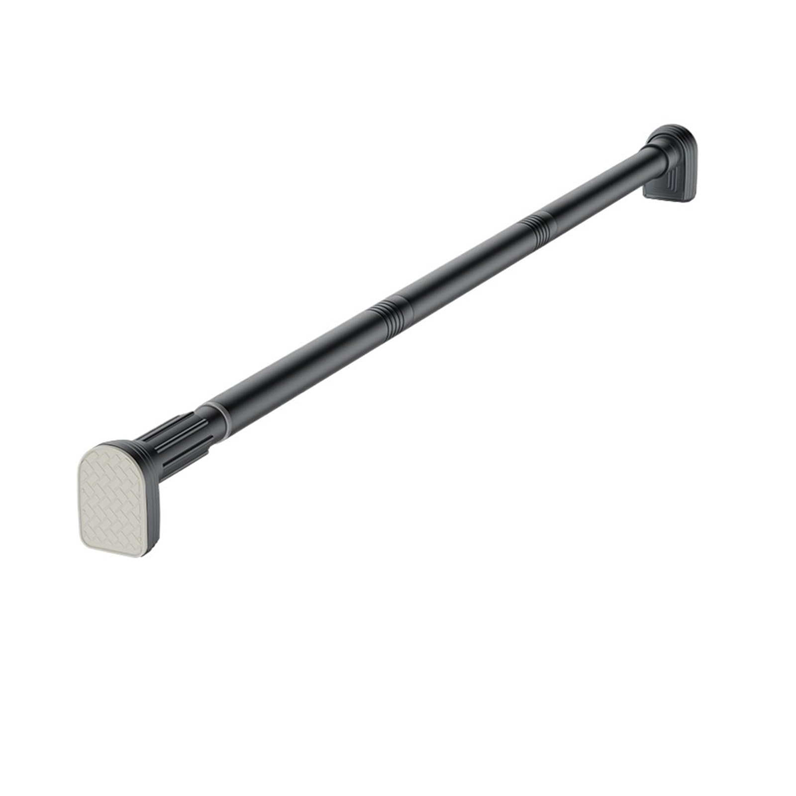 Adjustable Stainless Steel Shower Curtain Rod Clothes Drying Rack Telescopic Pole for Laundry Room Bathroom for Wardrobe and Cloakroom(Black115-130CM)
