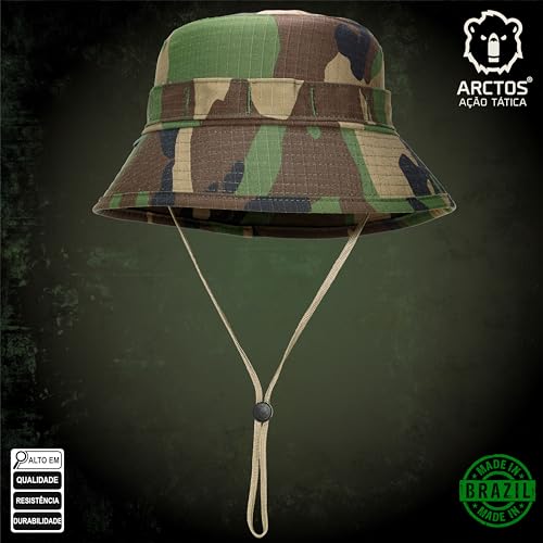 Chapéu Bucket Hat Ripstop Camuflado Proteção UV Para Patrulha Trilha Pesca Masculino E Feminino ARCT