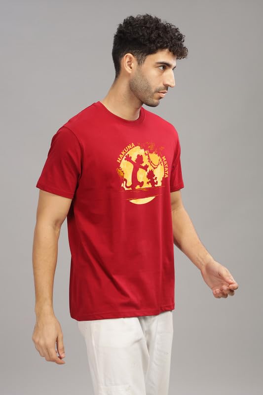 Image of XENOVAURBAN Men's Graphic Printed RN-HKM Round Neck Regular and Plus Size Cotton T-Shirt