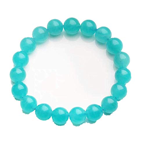 Bracelet pierres précieuses glace verte 9mm d'une finition haut de gamme et perles rondes