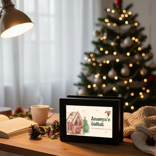 Image of Christmas Edition Personalized Money Bank Box | MDF Wooden Gullak 9x5.5 Inch | Secret Santa Gift for Brother, Sister, Son, Daughter, Friend, Kids, or Office