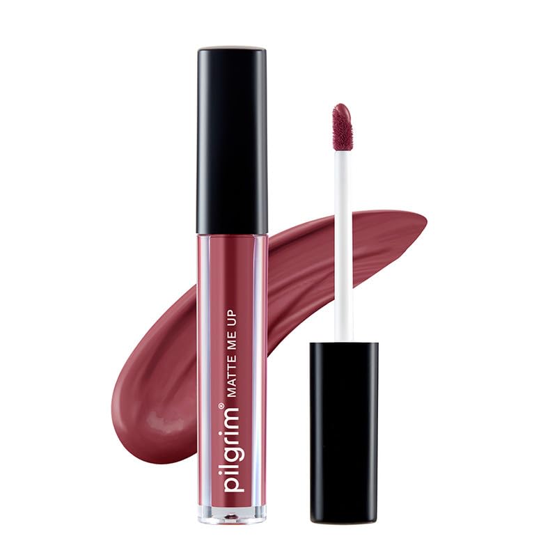 PilgrimLiquid Matte Lipstick - Blushin' Nude | Lipstick for Women with Hyaluronic Acid & Spanish Squalane | Transferproof, Long Lasting & Non Drying with Hydrating Ingredients 3gms