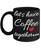 Verlobungsring Kaffeebecher-Set"Let 's have Kaffee zusammen Für den Rest Of Our Lives" Engagement Geschenk für Best Friend, Geschenk für Paar, Hochzeit Geschenk. 11 oz Let's have coffee schwarz