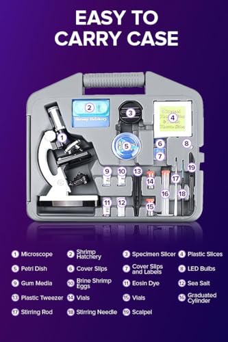 Little Nation Beginner Kids Microscope Kit – STEM Educational Science Experiment Kit with LED Light, Slides & Accessories, Perfect Learning Toy for Ages 6+ - Image 6