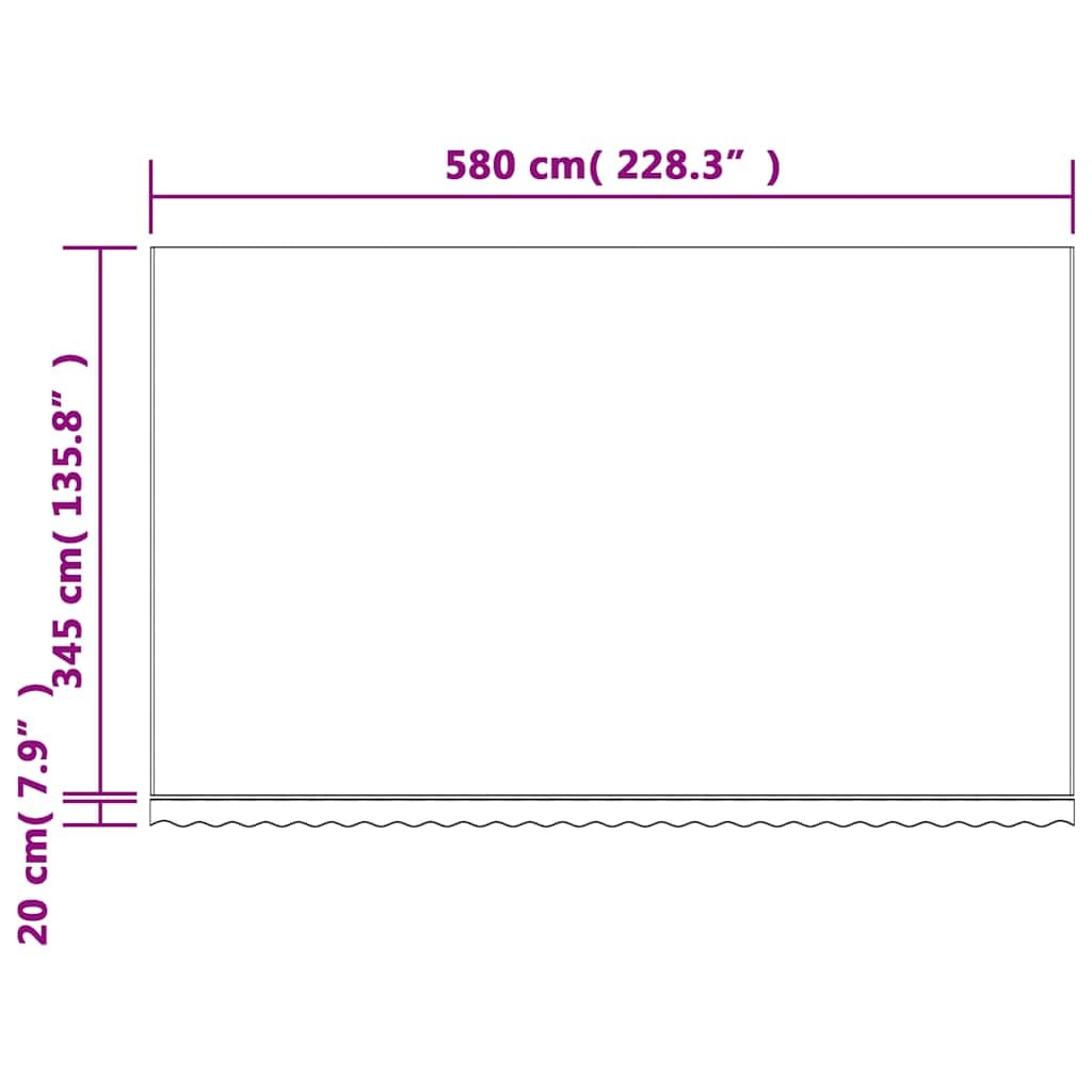Ersatzstoff für Markise 6x3,5 m, Robustes Markisentuch Ersatzbespannung aus Polyester, Gestreifter Markisenstoff für Balkon und Terrasse, Orange und Blau