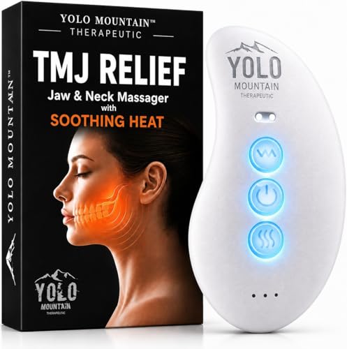 Yolo Mountain Therapeutic™ Premium Heated Jaw & Neck Massager – 10 Vibration Modes, Soothing Heat, Rechargeable Waterproof Massage Device for Jaw Tension, Facial Relaxation & Neck Comfort
