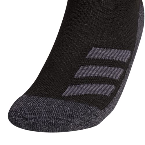 Adidas Kids-Boy's/Girl's Cushioned Angle Stripe Low Cut Socks (6-Pair), Black/Onix Grey/Night Grey, Large #TOP3