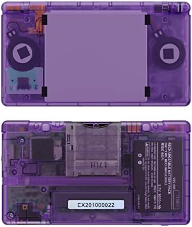 eXtremeRate Clear Atomic Purple Replacement Full Housing Shell for Nintendo DS Lite, Custom Handheld Console Case Cover with Buttons, Screen Lens for Nintendo DS Lite NDSL - Console NOT Included - 4