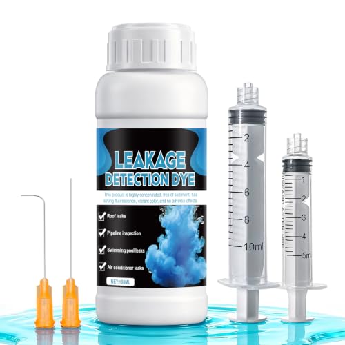 Allony Tinte para Fugas de Agua, Colorante Trazador Intenso para Detección de Fugas, Detector Fluorescente, Piscinas, Spas, Tuberías, Techos y Aire Acondicionado Coche, Amarillo (azul)