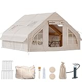 YITAHOME 13FT X 10FT Inflatable Camping Tent, Large Inflatable House Tents for 8 People with Pump, Easy Setup Waterproof Blow Up Tent with Explosion Proof Valve for Camping Hiking Backpacking