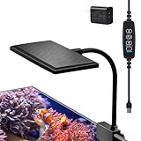 Clip-on Aquarium Light 8w (3 Timers, 3 Modes, 10 Dimming, Split Power) for Coral, Reef, Saltwater Fish, Algae Scrubber Nano/Mini/Pico/Refugium Tank,1-10Gallon(5-12in) Aquarium