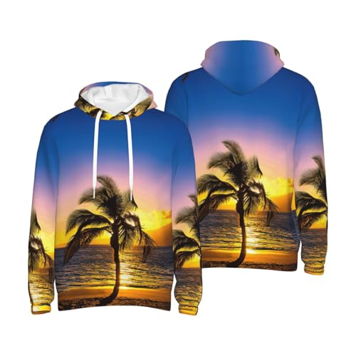 Sweat à capuche hawaïen EdWal en polyester avec poche pour homme