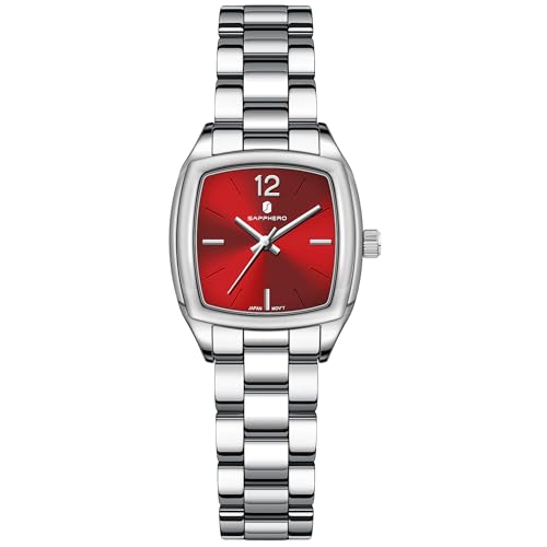 Image of Sapphero Ladies Watch Easy to Read Wristwatch, Women's Quartz Watch with Stainless Steel Strap, 5 ATM Waterproof, Classic Elegance Women Business Waterproof Watch