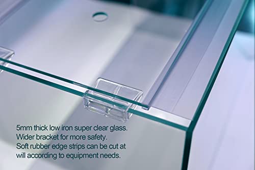 Image of Allcolor Artisan Grade Ultra Clear Rimless Aquarium Tank, Low Iron Glass Fish Tank for Professional Aquascaping and Planted Layouts, 6-60 Gallons (10GaI - Top Glass Canopy)