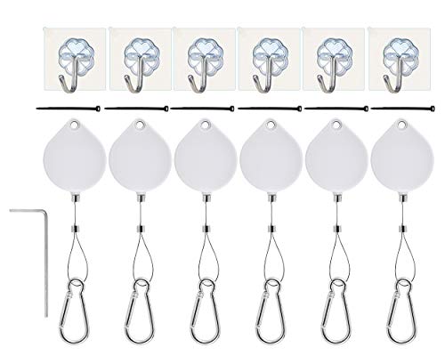 Preisvergleich Produktbild SCSpecial VR Zubehör Kabelmanagement 6 Packungen Bohren frei einziehbares Deckenaufhängungssystem für HTC Vive / HTC Vive Pro Virtual Reality / Oculus Rift / Playstation VR / Microsoft MR