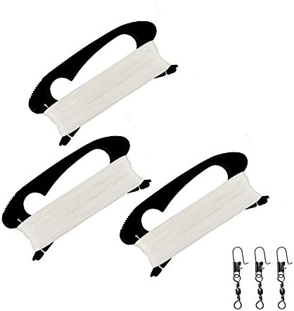 USATDD 328 Feet Kite Spool 3 Pack, Total 1000 Feet Kite Spool Handle with Line String Winding Board Outdoor Sports Tool with Connector Ready Black,Pack of 3 (3 Pack)