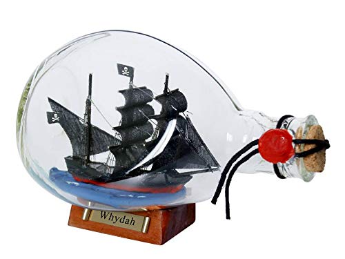 Hampton Nautical Whydah Gally Pirate Ship in a Glass Bottle 7" - Pirate Model - Boat Model