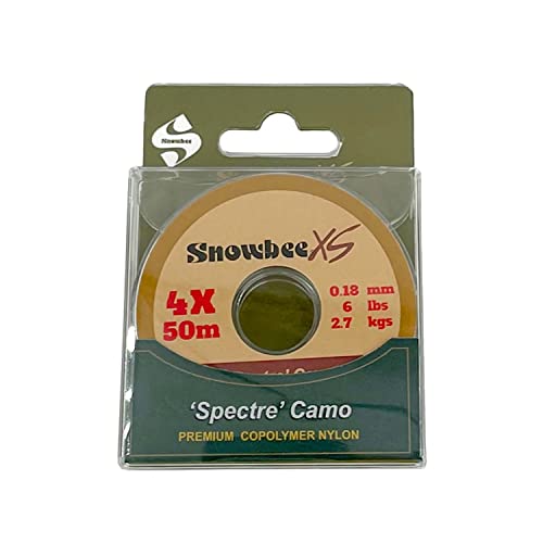 Snowbee XS Spectre Copolymer Nylon Tippet Line Camo 50 m – 6.0 lbs Test (4X) – Soft Copolymer Fly Leader for All‑Round Freshwater Use