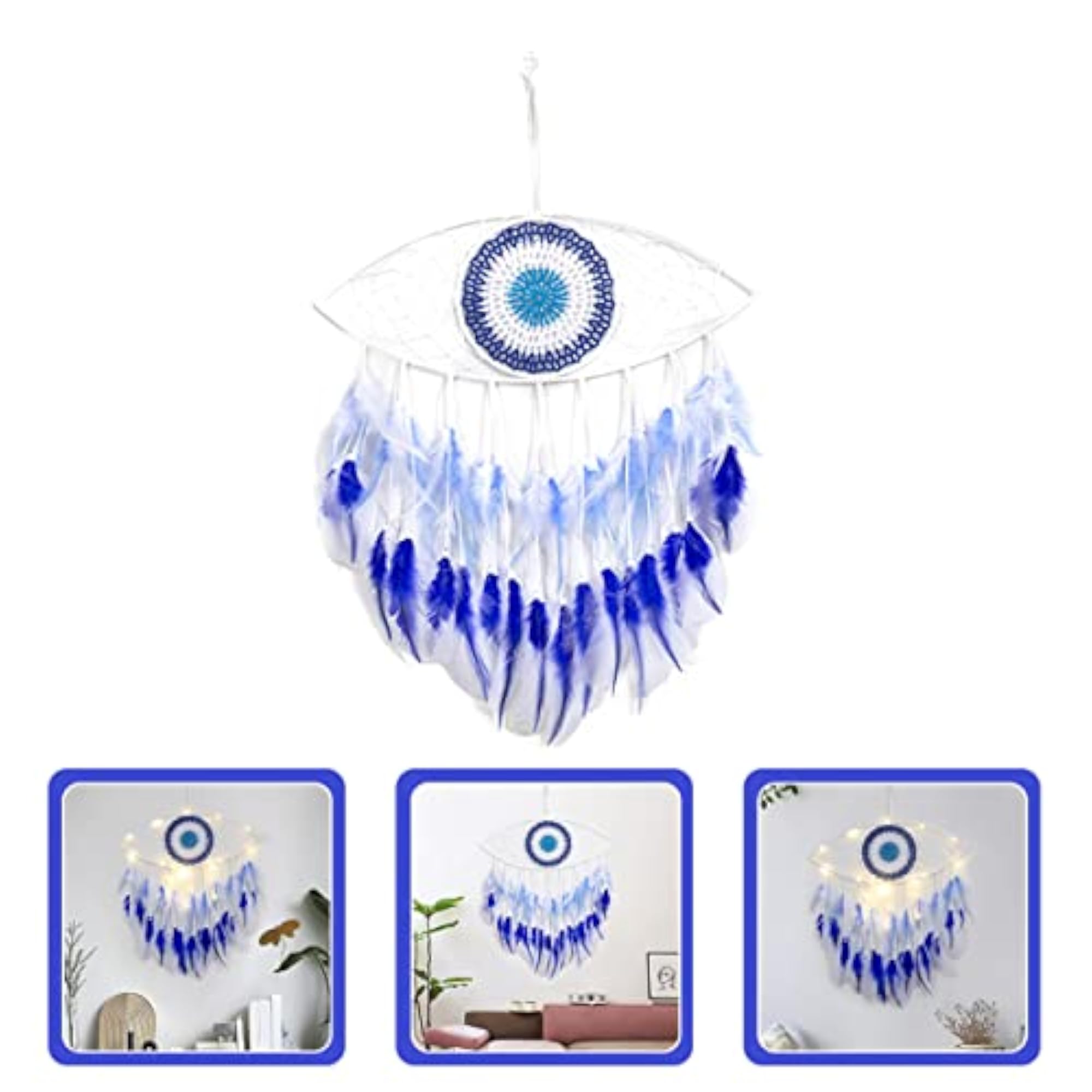 3 Evil Eye Dream Catcher Lighted Decor