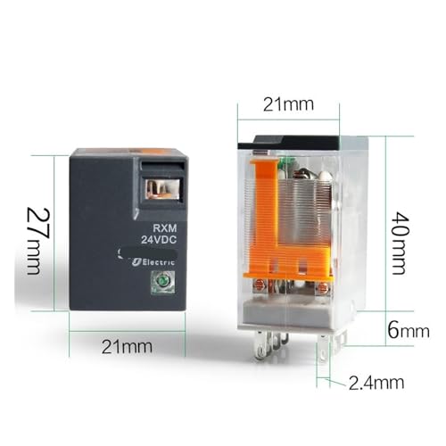 Relé RXM4LB2BD de 14 pins con 4 contactos abiertos para conmutación estable DC24V 4