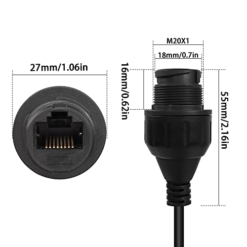 QIANRENON RJ45 Panel Mount Waterproof Connector CAT5e 8P8C Male to Female Outdoor Ethernet LAN Network Extension Socket,IP67 Waterproof,40cm/15.7in - Image 4
