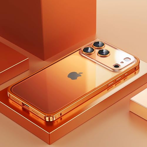 Coque iPhone 17 alliage aluminium orange transparent silicone rigide protectrice antichoc