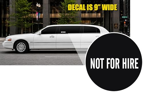 Image of NOT for HIRE Decal Sticker 4 Pack 2 inch x 9 inch Die Cut Vinyl No Background Car Truck Door Window DOT Compliant White Version (White)