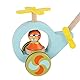 Jacootoys Holz Nachziehspielzeug Schiebe Spielzeug Helikopter Holztier zum Laufen Gehhilfe für Kleinkinder mit abnehmbarem Stab 24 Zoll
