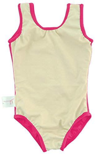 Dancina Girls Leotard Tank Top Full Front Lining Cotton Unitard for Ballet 4 Hot Pink