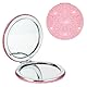 Mabor Taschenspiegel Klappbar, Zusammenklappbar Rund Mini-Make-Up-Spiegel Tragbar Glitzernd VergrößErungsspiegel Niedlicher Reisespiegel Doppelseitiger Spiegel FüR Damen