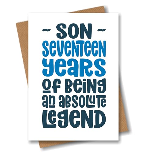Son 17th Birthday Card for Son - 17 Years of Being an Absolute Legend