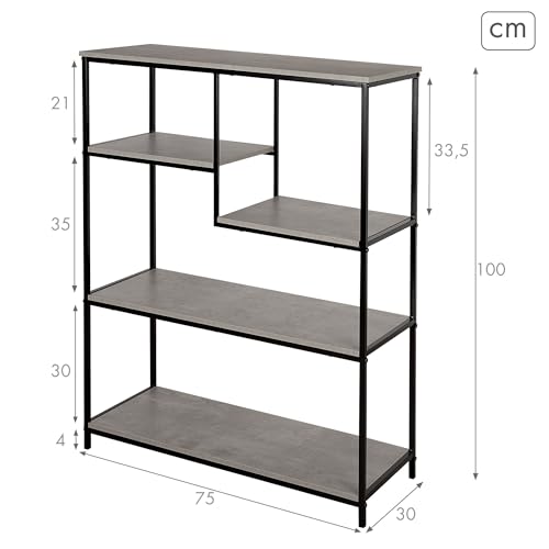 Étagère asymétrique en acier et MDF pour salon moderne - 4