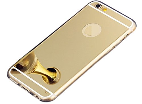 Iphone6 Plus Mirror Case, Thin Luxury Hybrid Glitter Bling Soft TPU Shiny with Mirror Cover Case for Apple Iphone 6 Plus (5.5 Inch)(gold)
