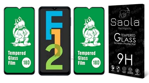 Image of Saola 18D Tempered Glass With Inbuilt AirBag Borders For Samsung Galaxy F12 (Pack Of 2) with Free Installation Kit. Full screen Coverage - 6.5 inch