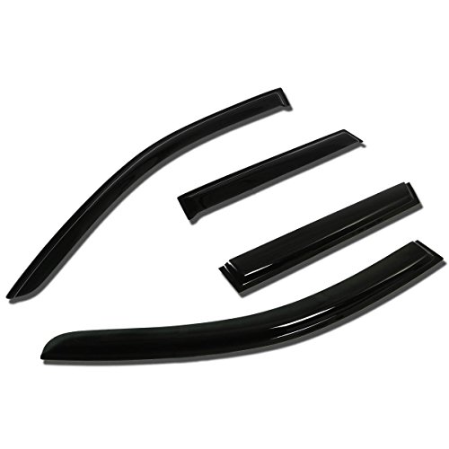 Auto Dynasty 4pcs Tape-On Window Visor Deflector Rain Guard Compatible with 2007-2013 Mitsubishi Outlander, Acrylic