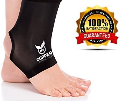 Copper Compression Gear Premium Fit Recovery Ankle Sleeve - 100% Guaranteed - #1 Ankle Brace/Support Sock/Wrap/Stabilizer for Men and Women (2 Pack Small)