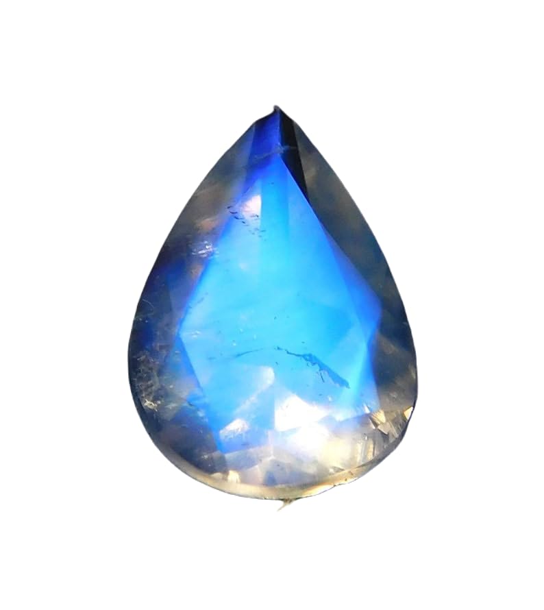 Pierre de lune naturelle facettée 7x5mm pour fabrication de collier et bague