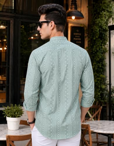 Image of Majestic Man Men's Cotton Regular Fit Short Printed Designer Kurta