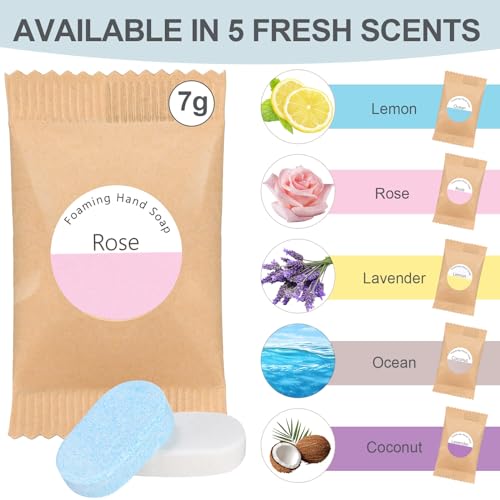 Swiffen 25 Count Foaming Hand Soap Tablet Refills Variety Fragrance Soap Refills Hand Soap Cleaning Products Makes 9 Fl oz Bottles Lemon Coconut Oceanic Lavender Rose Scented - Thumbnail 2