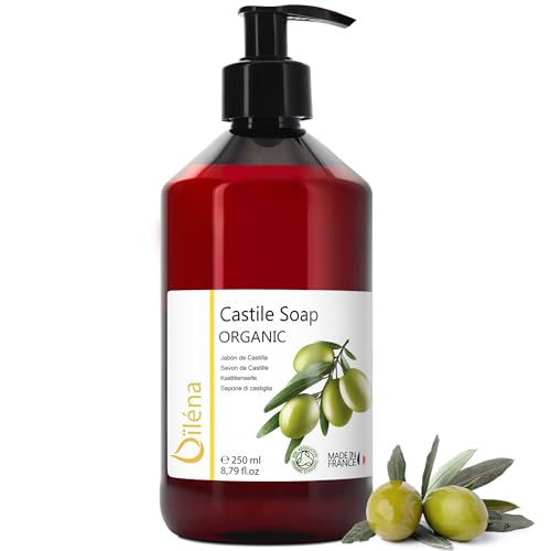 Oïléna - Savon de Castille Liquide Écologique | Mains, Visage, Corps, Cheveux | Peaux Sensibles | Ultra Hydratant | Végétalien | Sans Sulfates - 250ml