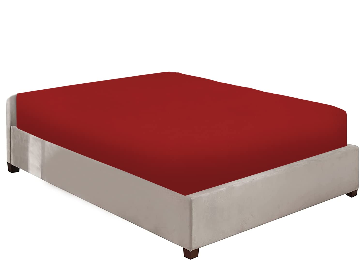 Finest 100% Egyptian Cotton 10"/25CM Fitted Sheets in 15 Colours (King, Red)